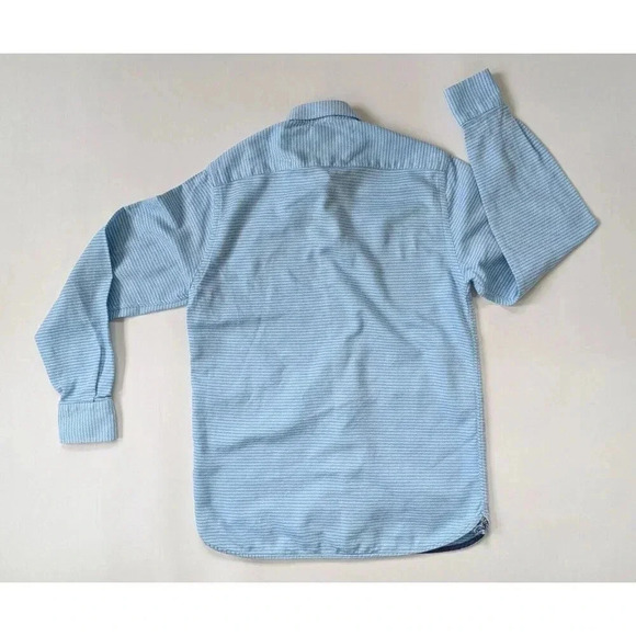 Luchiano Visconti Cotton Striped Dress Shirt Size 18 Neck Blue - Picture 3 of 5